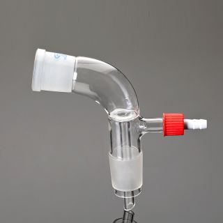 Adaptador Curvo C/Inf14/23+Inm19/26, Tubo Interior E Oliva Lateral C/Tampa Roscada Glassco