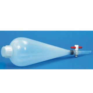 Ampola decant.periforme polip. 00500ml macho teflon e tampa de rosca Glassco